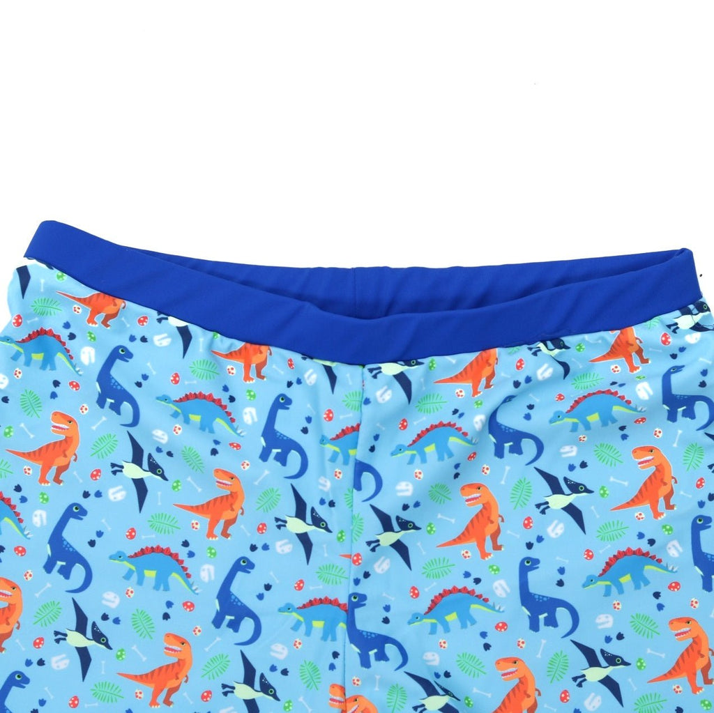 Youthful and vibrant Yellow Bee Dino Print Swim Trunks for Boys-back image