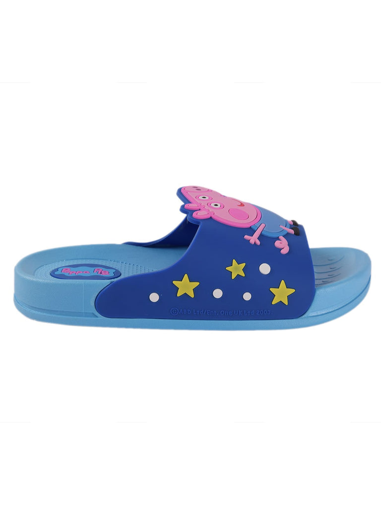 Side view of Yellow Bee George with Stars 3D Slipper showing the character in profile with a blue strap and yellow stars.