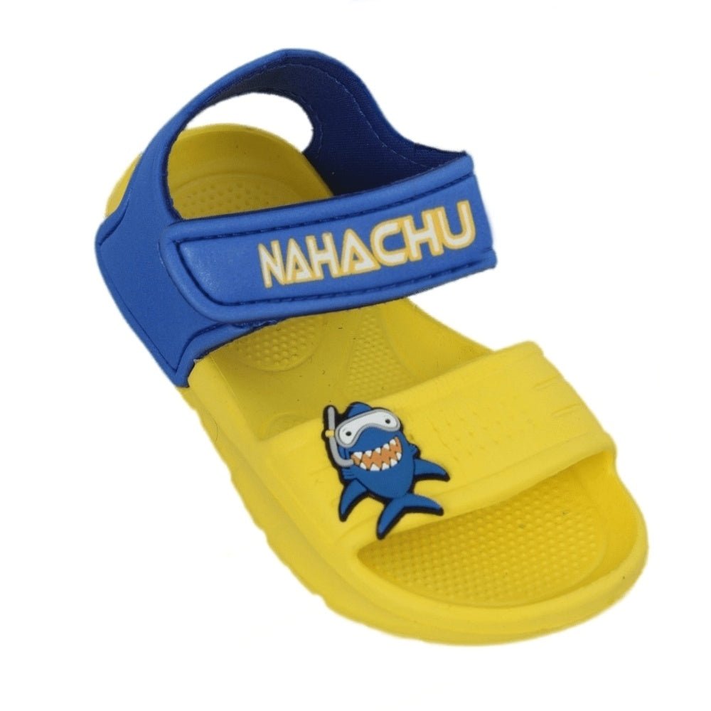Single Yellow and Blue Shark Sandal for Kids by Yellow Bee