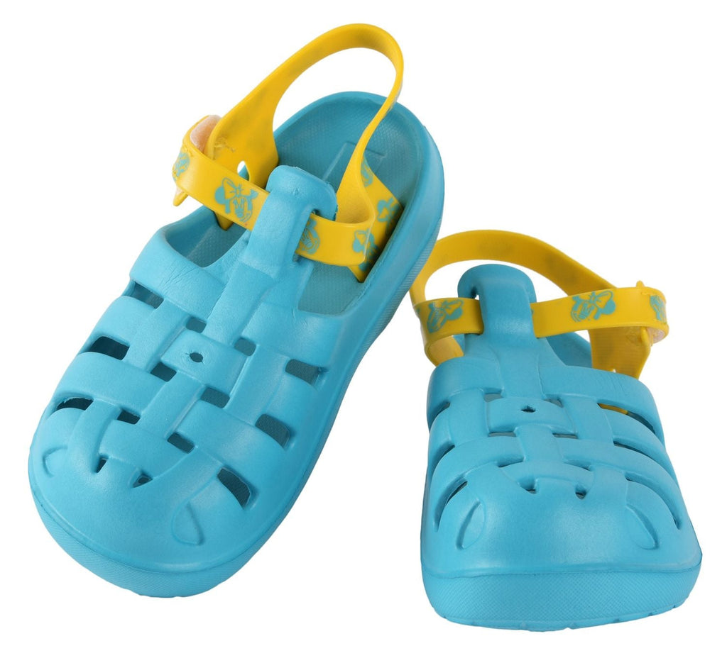 Full Display of Youth Fun-Time Aqua Clogs with Secure Closure