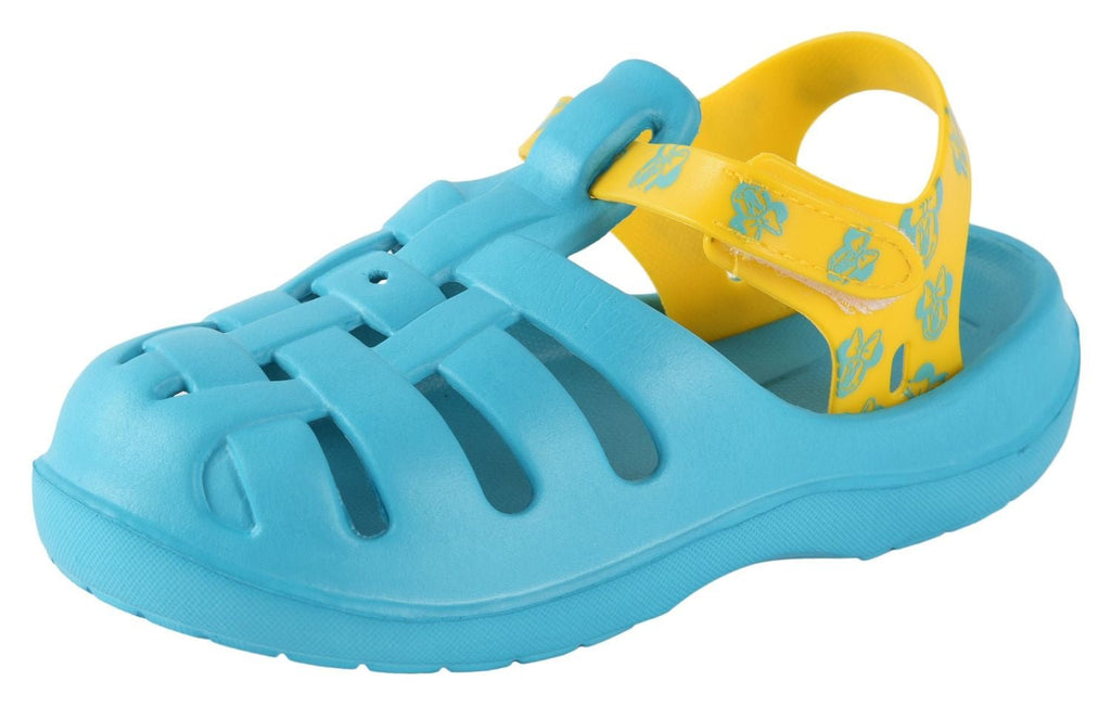 Angle View of Youth Aqua Adventure Clogs with Adjustable Strap by Yellow Bee
