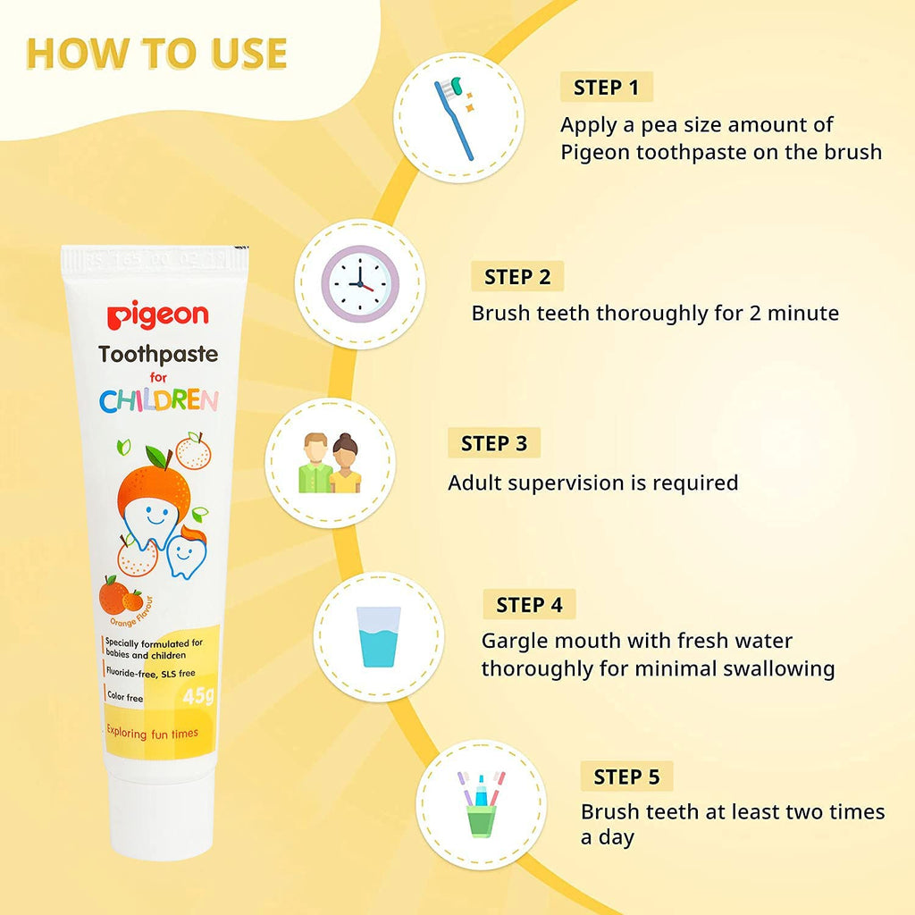 Pigeon-Children-Orange-Flavored-Toothpaste-Pack-of-3-Safe-Ingredients-how-to-use