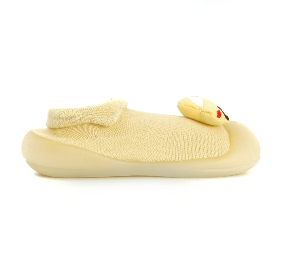 Side Profile of Yellow Bee's Lightweight Car Design Shoe Socks for Kids